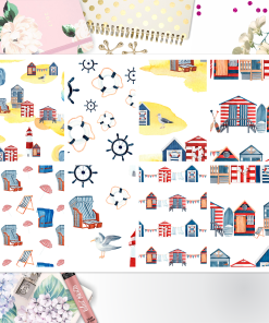 Summer Beach Theme 007 Box Big Happy Planner, Erin Condren, Classic Happy Planner