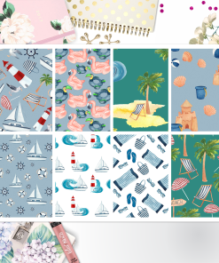 Summer Beach Theme 008 Box Big Happy Planner, Erin Condren, Classic Happy Planner