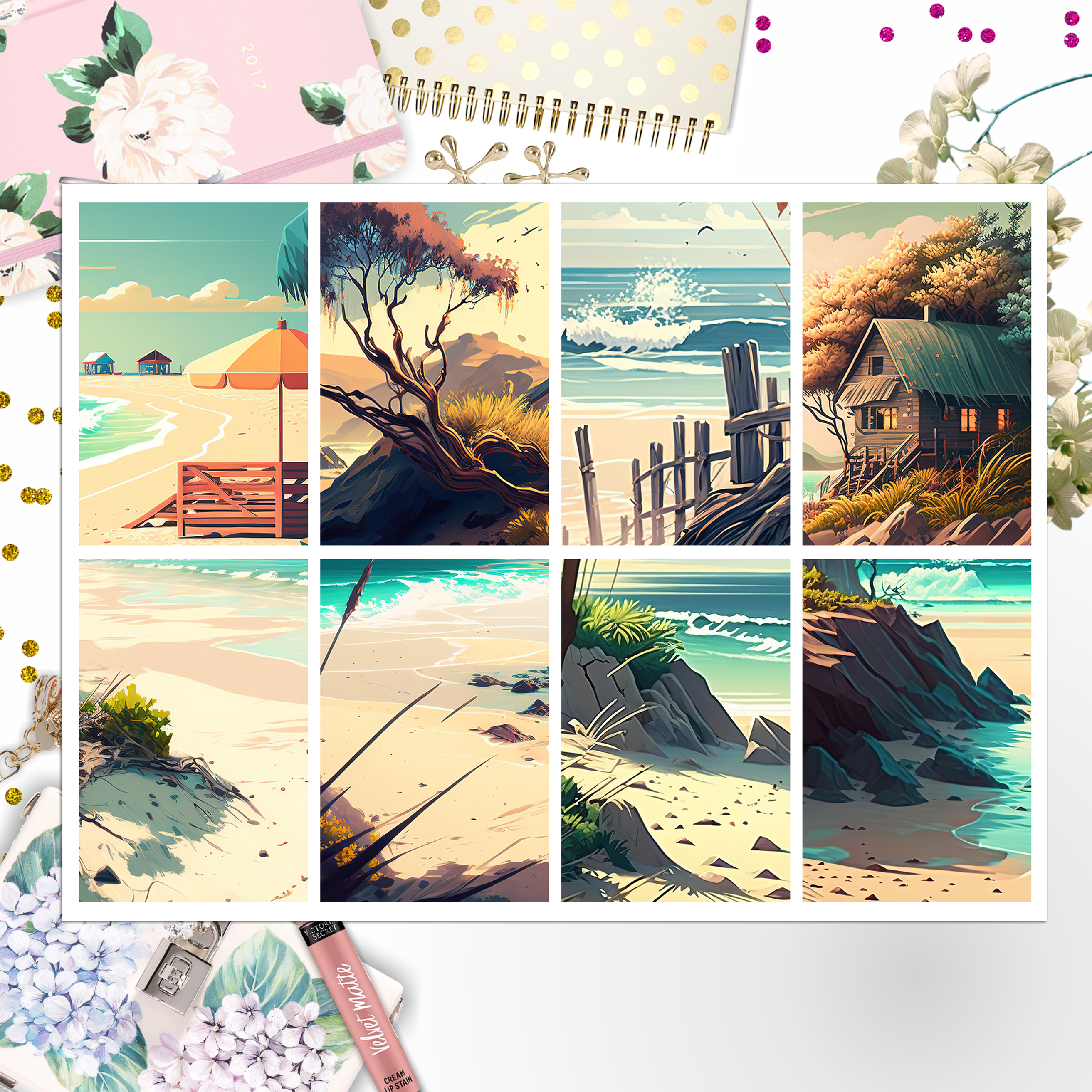 Summer Beach Theme 009 Box Big Happy Planner, Erin Condren, Classic Happy Planner